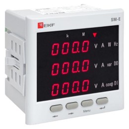 Прибор измерительный многофункциональный SM-Е с реле на панель 96х96 (квадратный вырез) (без поверки