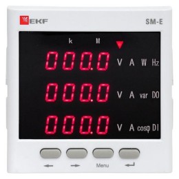 Прибор измерительный многофункциональный SM-Е с реле на панель 96х96 (квадратный вырез) (без поверки