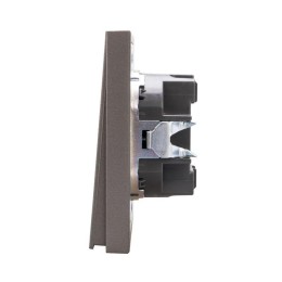 Выключатель 2-кл. СП STRONG MIELE 10А с подсветкой графит Kranz KR-78-0714-6