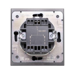 Выключатель 2-кл. СП STRONG MIELE 10А с подсветкой графит Kranz KR-78-0714-6