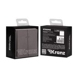 Выключатель 2-кл. СП STRONG MIELE 10А с подсветкой графит Kranz KR-78-0714-6