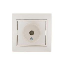 Розетка телевизионная оконечная TV СП Mira 16А IP20 со вставкой жемчуж./бел. перламутр. LEZARD 701-3