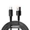 Кабель USB-A-Type-C 6А 66Вт 1м черн. нейлон. оплетка световая индикация Rexant 18-7064