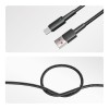 Кабель USB-A-Type-C 6А 66Вт 1м черн. нейлон. оплетка световая индикация Rexant 18-7064