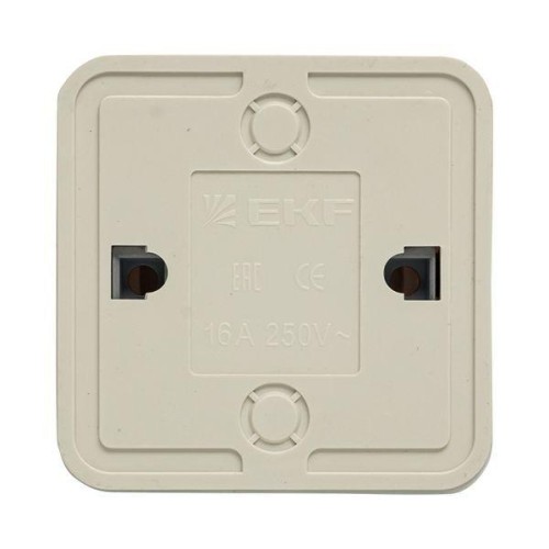 Розетка 1-м ОП Рим 16А IP20 с заземл. бел. EKF ENR16-028-10