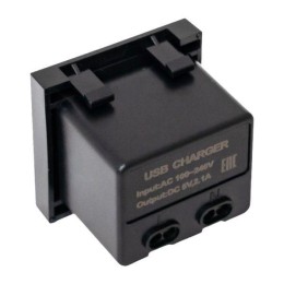 Розетка USB 2-м A+C 2.1А без индикатора черн. матов. EKF E2MR2B-21USB-10-AC