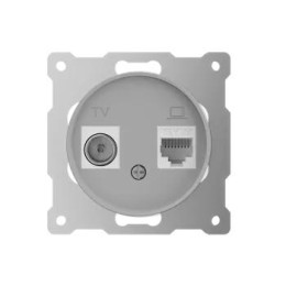 Розетка компьютерная + телевизионная 2-м СП Florence RJ45 + TV кат.5E механизм сер. (1E20811302) One