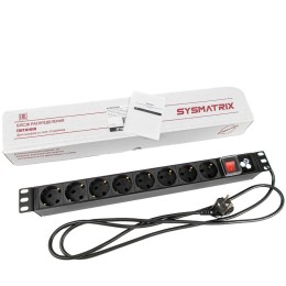Блок розеток 19 PDU 8 розеток 16А выключатель шнур 1.8м SYSMATRIX PD 19.08SCH-IS-1.16-1.8.2