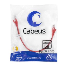 Патч-корд U/UTP кат.5E PC-UTP-RJ45-Cat.5e-0.3m-RD 2xRJ45/8p8c неэкранир. PVC 0.3м красн. Cabeus 7660