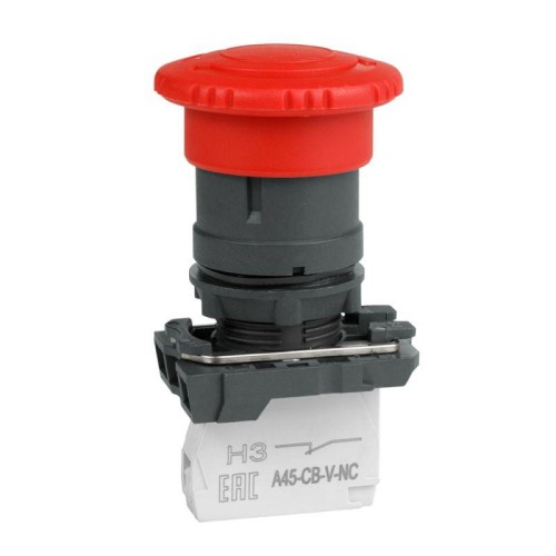 Кнопка аварийного останова OptiSignal D22 C5-ESTR-11 пластик 1НО+1НЗ возврат поворотом XB5AS8445 КЭА