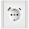 Розетка FORTE&PIANO FP247 16А USB A+C 18Вт с заземл. защ. шторки винт. крепл. бел. IEK FP-R14-16-U22