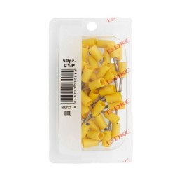 Наконечник изол. штыревой круглый 2.5-6кв.мм А=2.6мм желт. (уп.50шт) DKC 2C1P