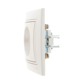 Розетка телевизионная проходная TV СП Mira 16А IP20 со вставкой жемчуж./бел. перламутр. LEZARD 701-3