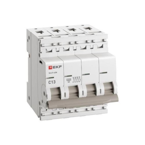Выключатель автоматический 4п C 13А 4.5кА ВА 47-63N PROxima EKF M634413C