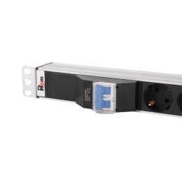 Блок розеток вертикальный Rem-32 без шнура с авт. инд. 20 IEC 60320 C13 10 IEC 60320 C19 32А алюм. 3