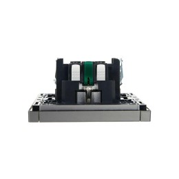 Розетка СП FORTE&PIANO FP513 16А с заземл. защ. шторки безвинт. крепл. сталь IEK FP-R14-16-1-K46