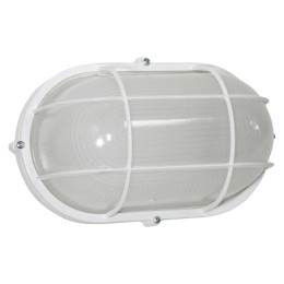 Светильник "Банник" 1202 НПП 03-100-018 1х100Вт E27 IP65 овал большой корпус с решеткой бел. Элетех