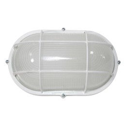 Светильник "Банник" 1202 НПП 03-100-018 1х100Вт E27 IP65 овал большой корпус с решеткой бел. Элетех