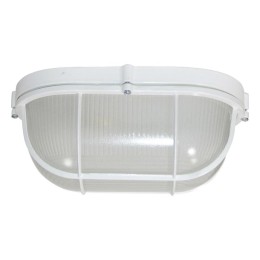 Светильник "Банник" 1202 НПП 03-100-018 1х100Вт E27 IP65 овал большой корпус с решеткой бел. Элетех