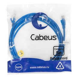 Патч-корд U/UTP кат.5E PC-UTP-RJ45-Cat.5e-3m-BL-LSZH 2xRJ45/8p8c неэкранир. LSZH 3м син. Cabeus 9532