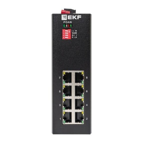 Коммутатор неуправляемый промышленный U-8GTP 8 портов 10/100/1000Base-T(X) RJ45 c PoE монтаж на DIN-