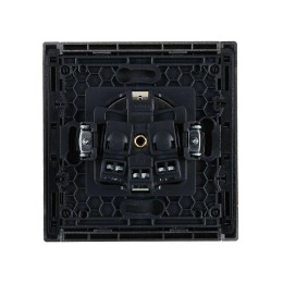 Розетка СП FORTE&PIANO FP515 16А с заземл. защ. шторки винт. крепл. сталь IEK FP-R14-16-K46