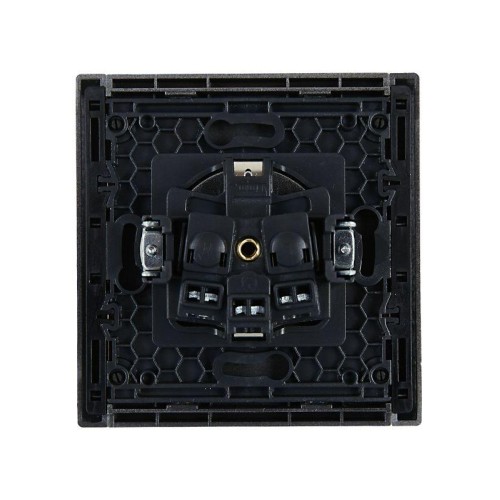 Розетка СП FORTE&PIANO FP515 16А с заземл. защ. шторки винт. крепл. сталь IEK FP-R14-16-K46