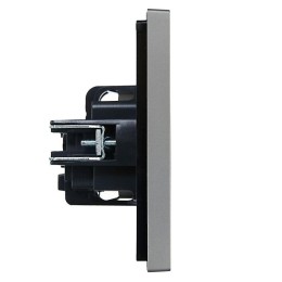 Розетка СП FORTE&PIANO FP515 16А с заземл. защ. шторки винт. крепл. сталь IEK FP-R14-16-K46