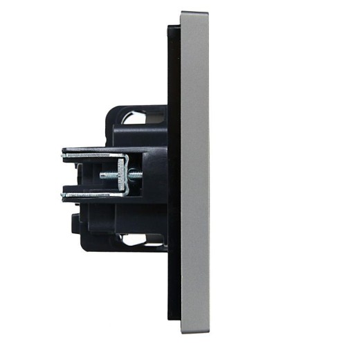 Розетка СП FORTE&PIANO FP515 16А с заземл. защ. шторки винт. крепл. сталь IEK FP-R14-16-K46