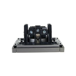 Розетка СП FORTE&PIANO FP515 16А с заземл. защ. шторки винт. крепл. сталь IEK FP-R14-16-K46