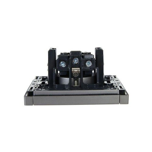 Розетка СП FORTE&PIANO FP515 16А с заземл. защ. шторки винт. крепл. сталь IEK FP-R14-16-K46