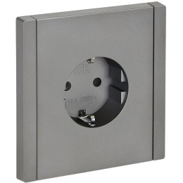 Розетка СП FORTE&PIANO FP515 16А с заземл. защ. шторки винт. крепл. сталь IEK FP-R14-16-K46