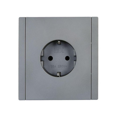 Розетка СП FORTE&PIANO FP515 16А с заземл. защ. шторки винт. крепл. сталь IEK FP-R14-16-K46
