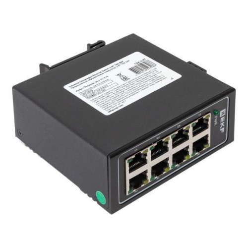 Коммутатор неуправляемый промышленный U-8T 8 портов 10/100Base-T(X) RJ45 монтаж на DIN-рейку TSX EKF
