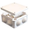 Коробка распределительная ОП 105х105х56мм IP54 с клемм. 7 выходов 4 гермоввода 10А 12 контактов крыш