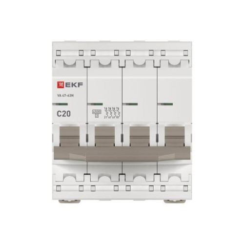 Выключатель автоматический 4п C 20А 4.5кА ВА 47-63N PROxima EKF M634420C
