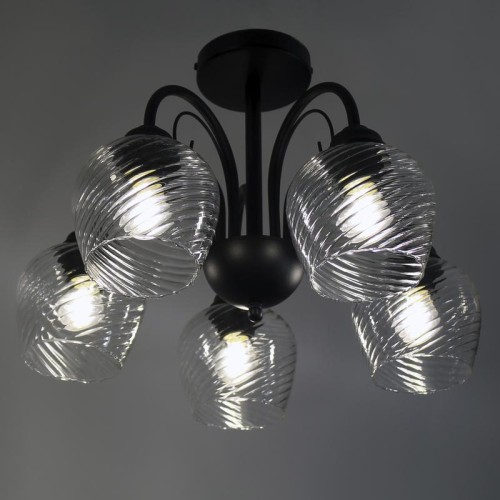 Светильник "Берта" 151 (плафон 8270) НСБ 01-5х60-132 Е27 ИУ черн. муар Элетех 1005404647