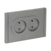Розетка 2-м СП FORTE&PIANO FP526 10А без заземл. без защ. шторок безвинт. крепл. сталь IEK FP-R20-10
