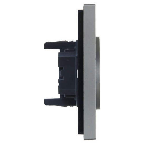 Розетка 2-м СП FORTE&PIANO FP526 10А без заземл. без защ. шторок безвинт. крепл. сталь IEK FP-R20-10