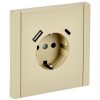 Розетка FORTE&PIANO FP447 16А USB A+C 18Вт с заземл. защ. шторки винт. крепл. ваниль IEK FP-R14-16-U