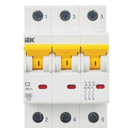 Выключатель автоматический модульный 3п C 2А 6кА ВА47-60M KARAT IEK MVA31-3-002-C
