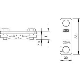 Соединитель диагональный d6-22мм гор. оцинк. 250 A-FT OBO 5313015