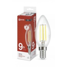 Лампа светодиодная LED-СВЕЧА-deco 9Вт свеча прозрачная 4000К нейтр. бел. E14 1040лм 230В IN HOME 469