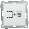 Розетка компьютерная СП Bolero РК10-1-Б RJ45 кат.5E механизм бел. IEK EKB15-01-K01