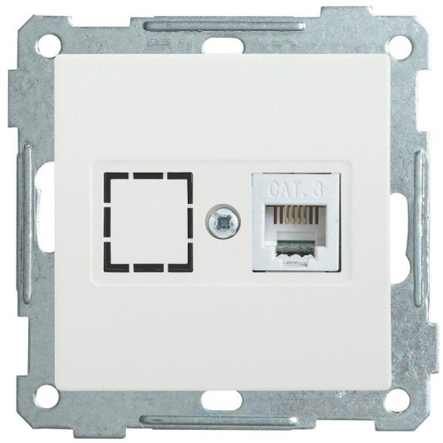 Розетка компьютерная СП Bolero РК10-1-Б RJ45 кат.5E механизм бел. IEK EKB15-01-K01