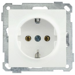 Розетка 1-м СП Bolero РС11-1-0-Б 16А IP20 с заземл. механизм бел. IEK ERB11-K01-16-1