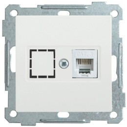 Розетка телефонная СП Bolero РТ12-1-Б RJ12 механизм бел. IEK ETB10-K01