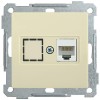 Розетка компьютерная СП Bolero РК10-1-Б RJ45 кат.5E механизм крем. IEK EKB15-01-K33