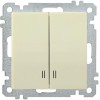 Выключатель 2-кл. СП Bolero ВС10-2-1-Б 10А IP20 с индикацией механизм крем. IEK EVB21-K33-10