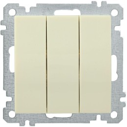 Выключатель 3-кл. СП Bolero ВС10-3-0-Б 10А IP20 10А IP20 механизм крем. IEK EVB30-K33-10
